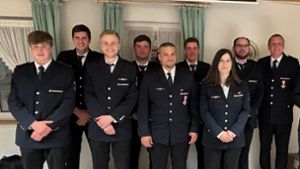 Mehrere Hofstetter Feuerwehrmitglieder wurden befördert und geehrt. Foto: Störr