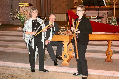 Sonja Kanno-Landoll, Tilo Strauß und Ulrike Wettach-Weidemaier spielen Telemann.  Foto: Promo