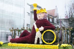 Eine imposante Figur prägt den Wagen des Obst- und Gartenbauvereins.  Foto: Baublies
