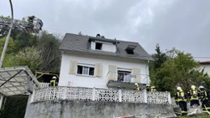 Dieses Einfamilienhaus in Mühringen stand am Donnerstagmorgen in Flammen. Foto: Florian Ganswind