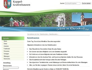 Alles rund um den Gemeinderat findet sich im Ratsinformationssystem unter www.kappel-grafenhausen.de.  Screenshot: fx Foto: Lahrer Zeitung