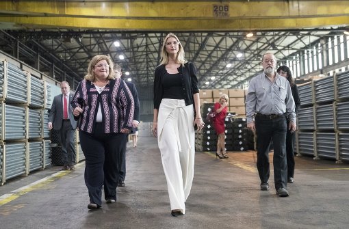 Ivanka Trump auf Wahlkampftour bei Stahlarbeitern in Ohio. Foto: AP