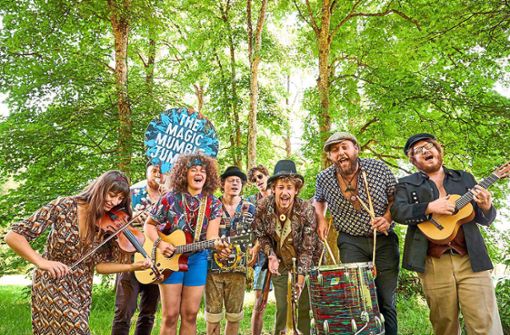 Die acht Musiker der Band The Magic Mumble Jumble stehen für Freiheit und Lebensfreude. Sie zeigen ihr Können am Samstag, 2. Juli, beim Oberwolfacher Buntwald-Festival. Foto: Promo