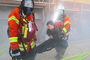 Die Atemschutzträger übten für den Notfall. Foto: Bohnert-Seidel Foto: Lahrer Zeitung