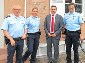 SPD-Bundestagsabgeordneter Johannes Fechner (Zweiter von rechts) beim Besuch des Polizeipostens Rust Foto: Wahlkreis Foto: Lahrer Zeitung