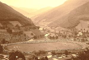 Damals, bei der Einweihung des neuen Stadions in Wolfach, waren rund 9000 Zuschauer mit dabei. Foto: Repros: Buchholz
