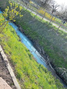 Zum wiederholten Mal hatte sich der Marbachgraben in Ettenheim am Samstag weiß gefärbt. Foto: Privat