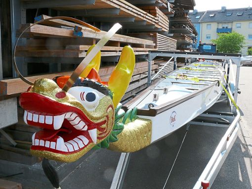 Zwölf Meter ist das neue Drachenboot der Stadt Lahr lang. Mit ihm sollen Gaudi-Wettbewerbe  ausgerichtet werden. Foto: Walter Foto: Lahrer Zeitung