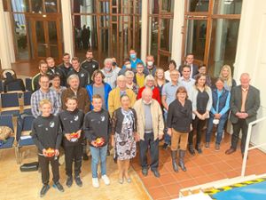 Die geehrten Blutspender, Sportler, Künstler und Züchter der Gemeinde Friesenheim wurden in der Sternenberghalle gefeiert Foto: Bohnert-Seidel