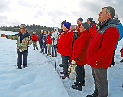 Wanderfreunde der Schwarzwaldvereine aus dem Bezirk Kinzigtal von Schapbach bis Nordrach waren mit Raimund Dieterle oberhalb von Sankt Roman unterwegs  Foto: Haas