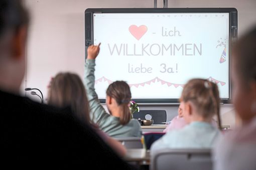 Braucht man für den Unterricht in der Grundschule Mahlberg Whiteboards? Nein, meint Nikolaj Blasi. Foto: Gollnow