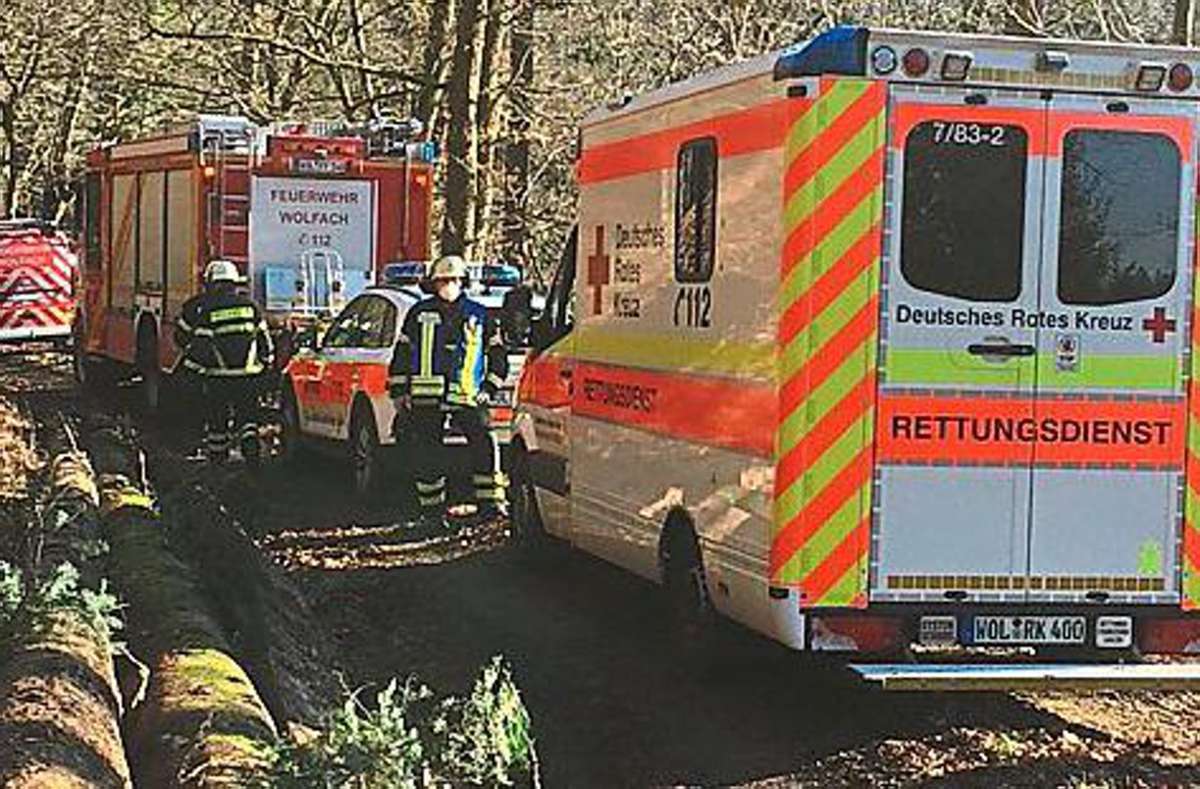 In einem Waldstück in einem Seitental des Ippichen hat sich in Wolfach ein Arbeiter schwer verletzt. Foto: Feuerwehr Wolfach