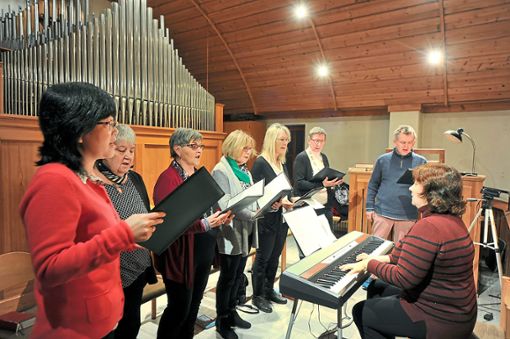 Der  neue  Chor der evangelischen Kirche in Seelbach bei seinem Auftritt im Weihnachtsgottesdienst.  Foto: Baublies Foto: Lahrer Zeitung