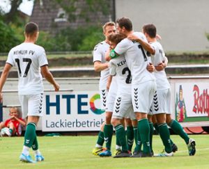 Sechs Treffer durften die Spieler des  Kehler FV am Samstagnachmittag bejubeln.  Foto: Fissler Foto: Schwarzwälder Bote