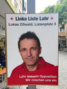 Will bei der OB-Wahl nicht  mit Plakaten werben:   Lukas Oßwald. Im Mai bei der Kommunalwahl war das noch anders.  Foto: jöb