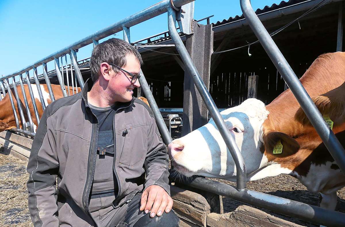 Landwirt Markus Benz hält auf seinem Hof in Ottenheim rund 100 Kühe.