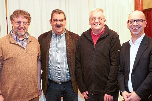 Langjährige Mitglieder (von links): Christian Estenfeld, Fred Snella, Günter Endres und Vorsitzender  Mark Rinderspacher Foto: Breuer Foto: Lahrer Zeitung