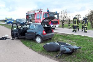 Bei einem Unfall am Freitag nahe Ottenheim wurde ein Rollerfahrer lebensgefährlich verletzt. Foto: Kamera24