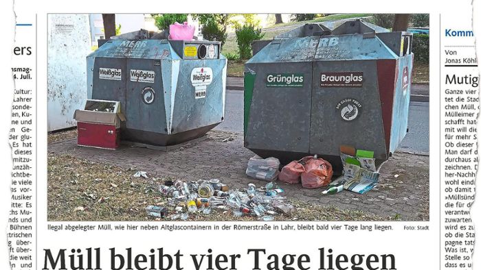 Müll-Kampagne der Stadt: Lahrer reagieren im Netz eher skeptisch
