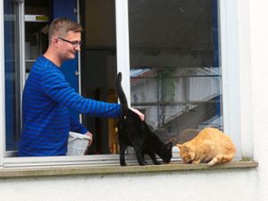 Manuel Steinbrunner aus Rust  hat sich die Versorgung der Katzen in Nonnenweier zur Aufgabe gemacht.   Foto: Bohnert-Seidel