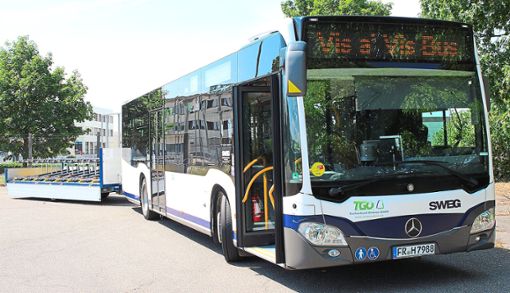 Bis zum 30. Oktober nimmt der Vis-à-Vis-Bus nicht nur  Fahrgäste, sondern auch Fahrräder mit hinüber nach Frankreich – und natürlich auch wieder zurück. Foto: SWEG Foto: Lahrer Zeitung