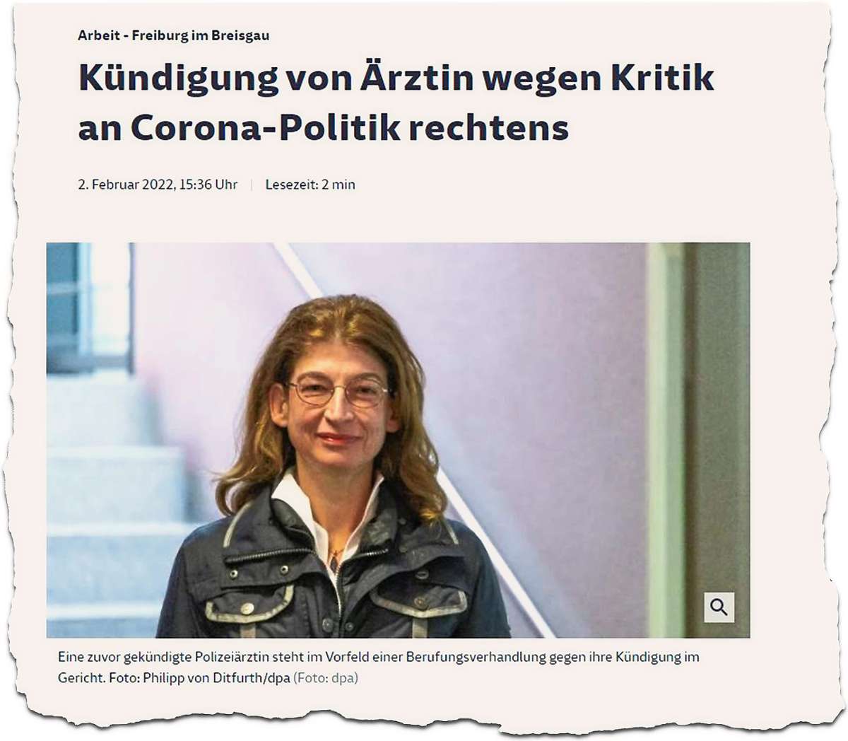Über den Prozess von Anette Franz gegen das Land Baden-Württemberg wurde bundesweit berichtet – hier der Artikel auf sueddeutsche.de.  Foto: Screenshot/Bearbeitung: Geitlinger