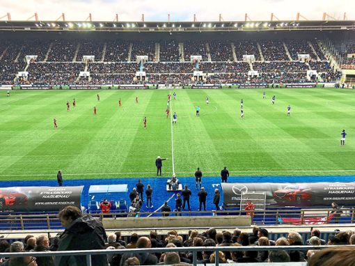 Das Meinau-Stadion in Straßburg mit einem Fassungsvermögen von insgesamt 27 000 Zuschauern. Foto: Cleiß Foto: Lahrer Zeitung