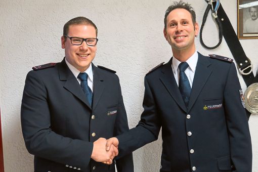 Der stellvertretender Abteilungskommandant Jan Jägerbauer (links) und Abteilungskommandant Mathias Holzenthaler bilden das neue Führungsduo  in Oberschopfheim. Foto: cbs