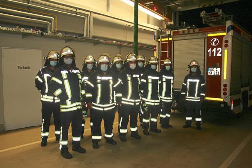 Gruppenweise und unter Hygienevorschriften darf die Freiwillige Feuerwehr Mahlberg wieder üben.Foto: Masson Foto: Lahrer Zeitung
