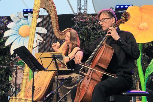 Die Harfenistin Cynthia Oppermann und der aus Lahr stammende Cellist Thomas Lukovich Foto: Haberer Foto: Lahrer Zeitung