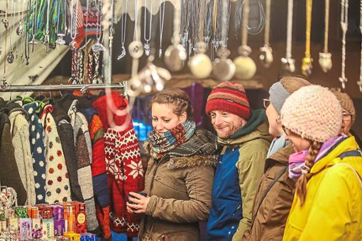 Besucher auf dem Weihnachtsmarkt der Stadt Mahlberg Foto: Decoux-Kone