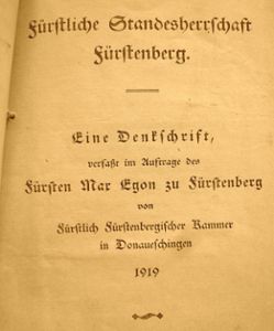 Das Haus Fürstenberg äußerte sich öffentlich über eine 16-seitige Denkschrift. Repro: Hensle Foto: Schwarzwälder Bote