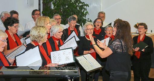 Wissen, was das Publikum will: die Mitglieder des Gemischten Chors Mahlberg mit Dirigentin Tatjana Krause (rechts).  Foto: dec